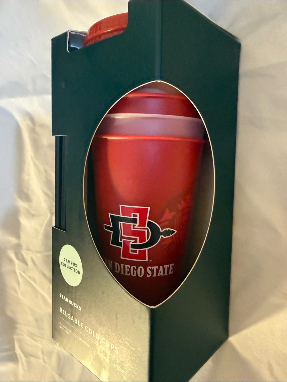 Starbucks Campus Collection San Diego State Red Reusable Cold Cup 5 pk